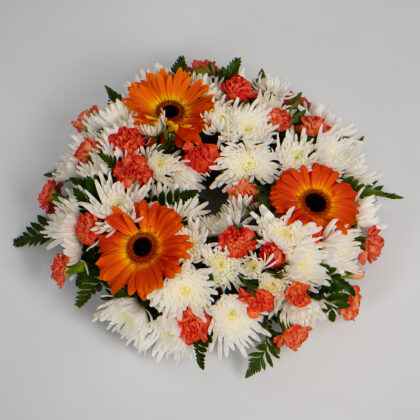 Orange/White Sympathy Wreath